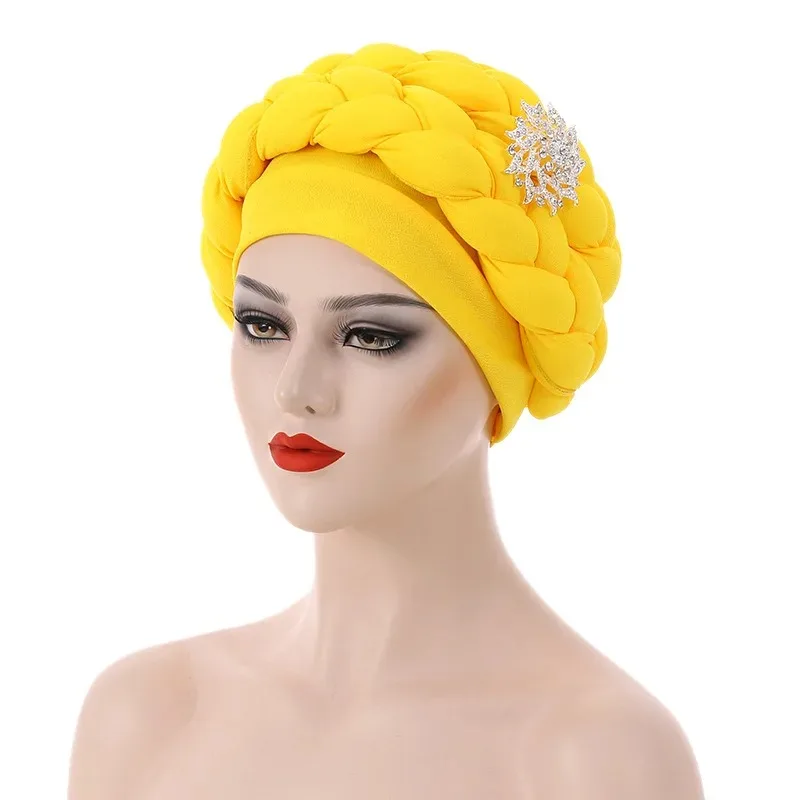 

Turban Caps for Women Muslim Headscarf Hijab African Caps Elegant Beanie Female Headtie