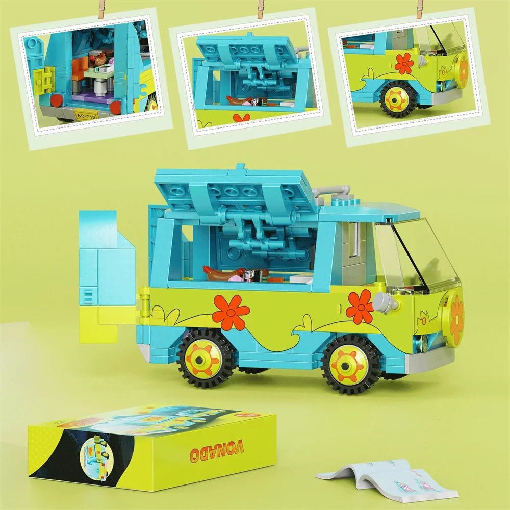 MOC Scooed Dooed Mysterious Machine Van Building Blocks Set Machine Cartoon Vehicle Bricks Toys For Children Xms Gifts with box