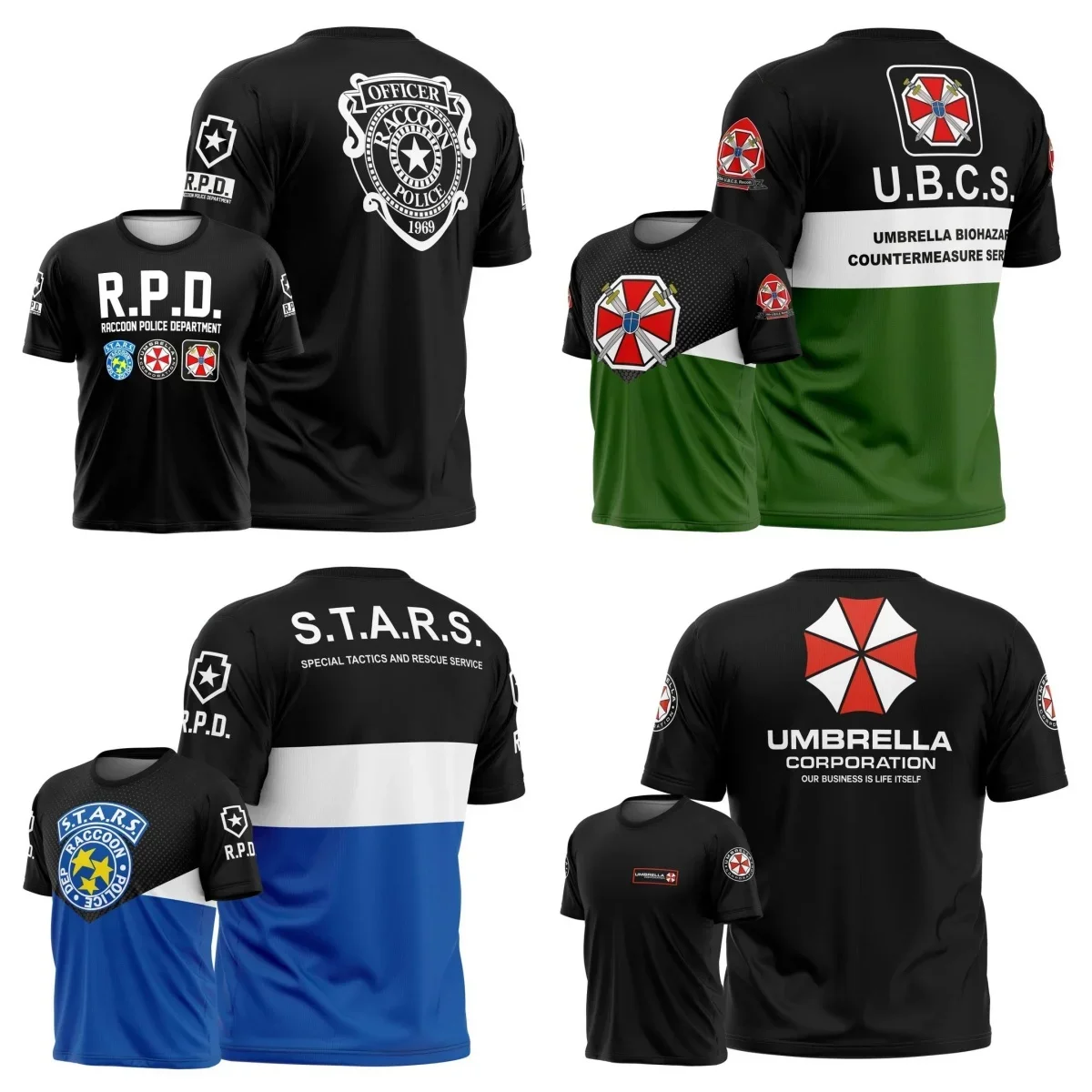 

2026 Summer New Style Resident Evil Umbrella Corporation T - Shirt - Black Iconic Logo & Slogan 3D Printed Perfect for Game Fans