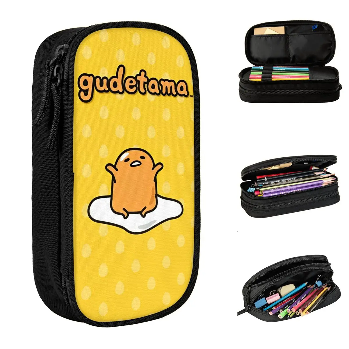 

Пенал Gudetama The Lazy Egg, новый держатель для ручек, сумки для студентов, большие школьные косметические пеналы для хранения