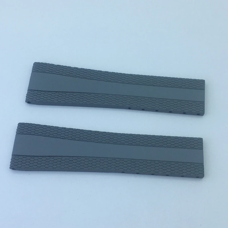 22mm fluorine rubber strap in black, blue, coffee, orange, gray yellow and red Choose freely Watch case suitable For 22mm Strap