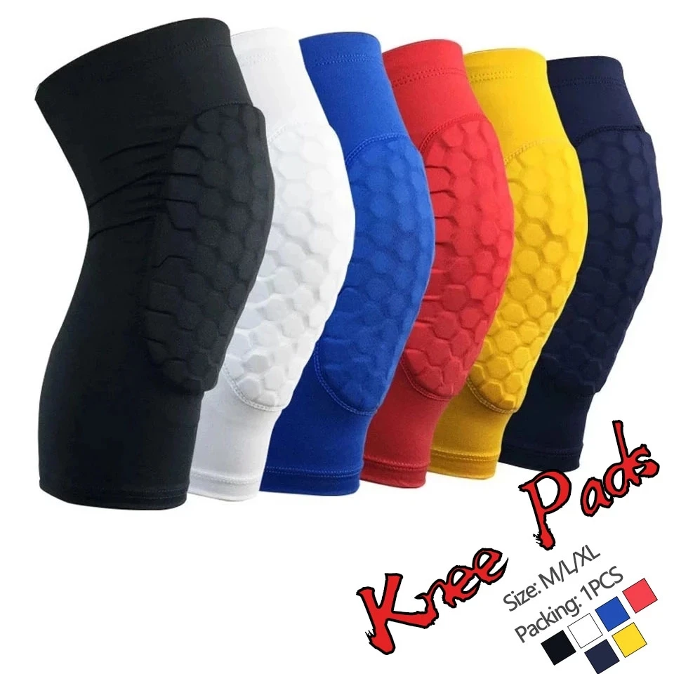 1PCS Honeycomb Basketball Knee Pads Leg Sleeves Cellular Football Volleyball Soccer Kneepad Calf Support Ski Cycling Leg Warmer