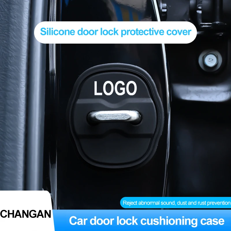 

4pcs/set Silicone Car Door Lock Buckle Protection Cover For Changan CS95 CS75 CS55 CS35 CS15 Plus Uni-v Uni-k Silent Accessories