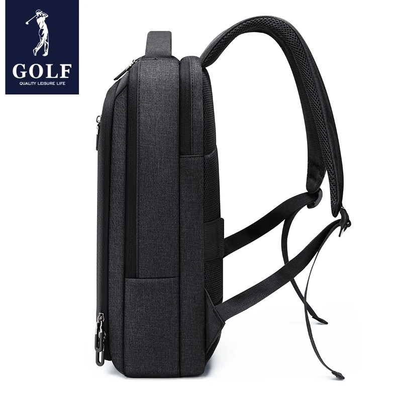 GOLF Business Men\'s Backpacks Slim Laptop Backpack 15 6 Inches Waterproof Elegant Fashion Man Back Pack For Office Black Oxford