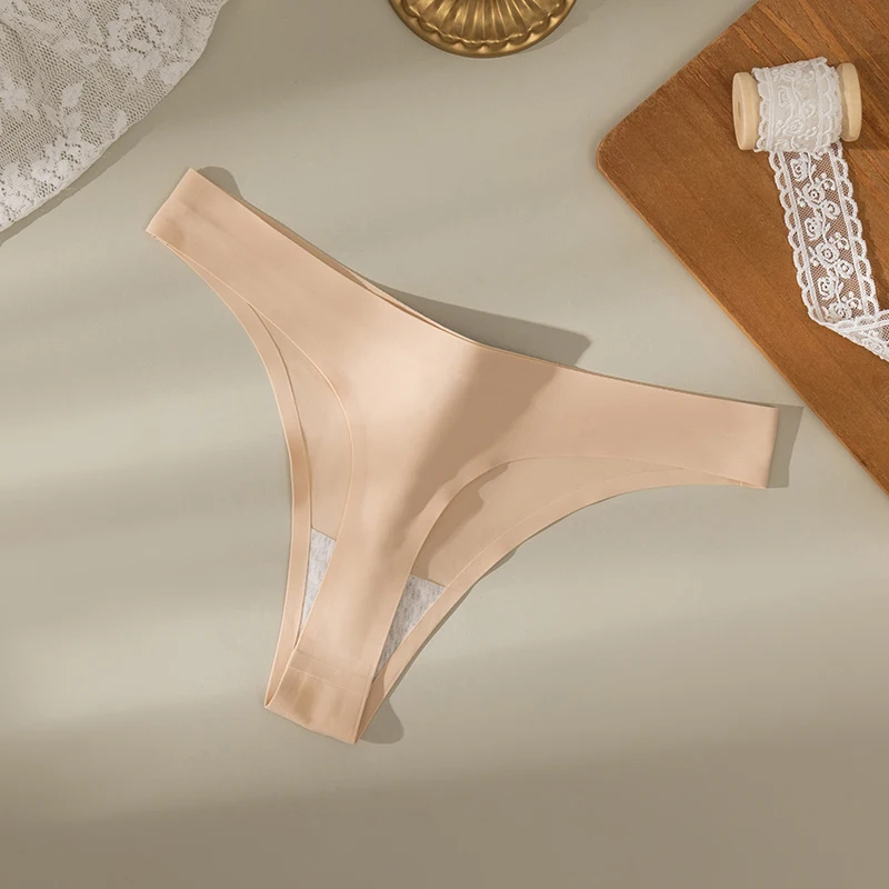WarmSteps 3PCS/Set Women's Panties Seamless Female Thongs Silk Satin Underwear Girl Sexy G-Strings Soft Cozy Lingerie Hot T-Back - Image 2