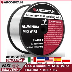 ARCCAPTAIN 알루미늄 MIG 용접 와이어, ER4043 가스 0.8mm 0.9mm, 1 롤 0.45KG, MIG 용접기 스풀 건 납땜용