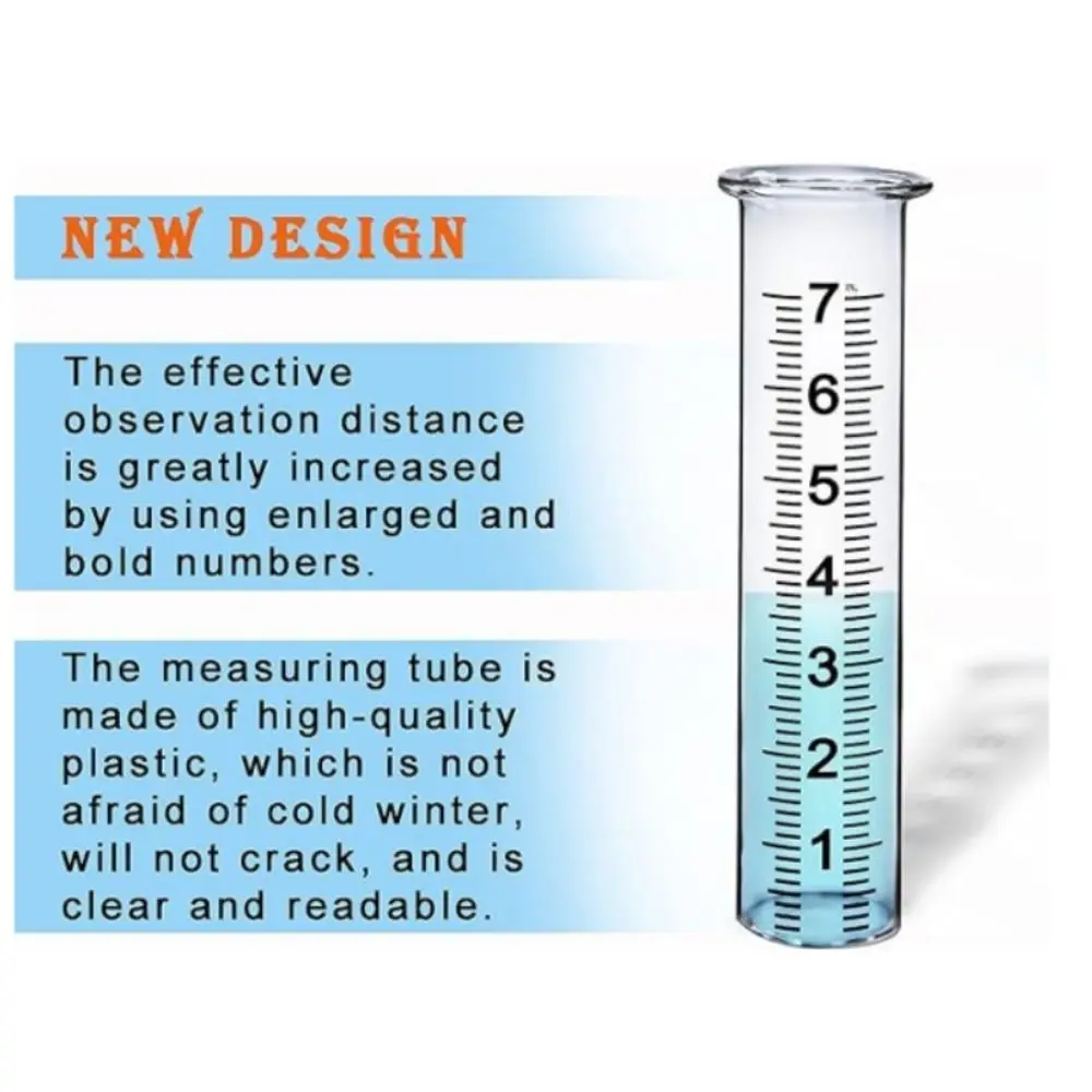 Freeze Proof Rain Gauge with Large Numbers Best Rated Rain Measure Gauge with Stake Adjustable Height Rain Gauge Tube Garden