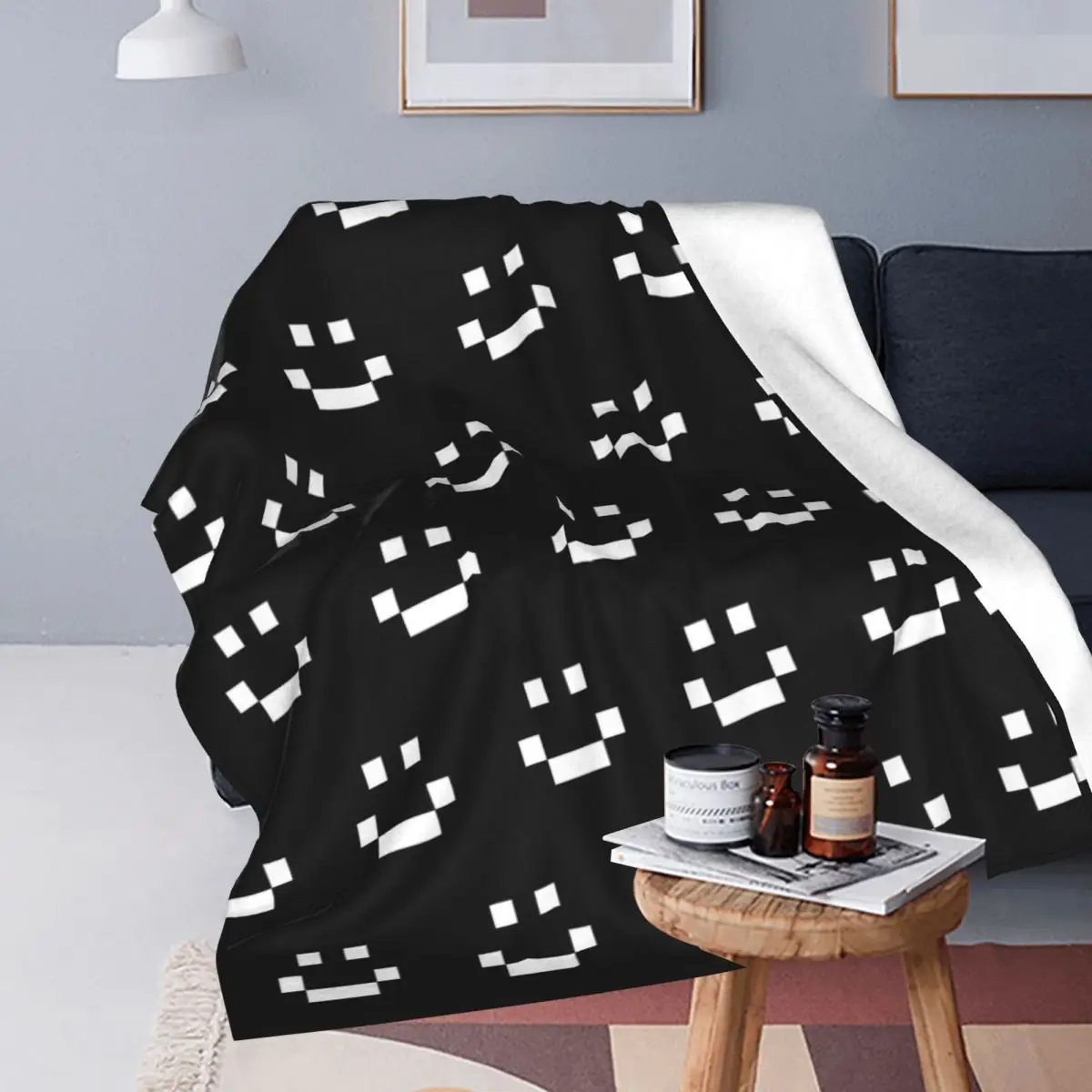 Quackity Merch Smile Logo Blankets Fleece Super Soft Throw Blanket Sofa Throw Blanket For Home Bedroom Outdoor Throws Bedspread