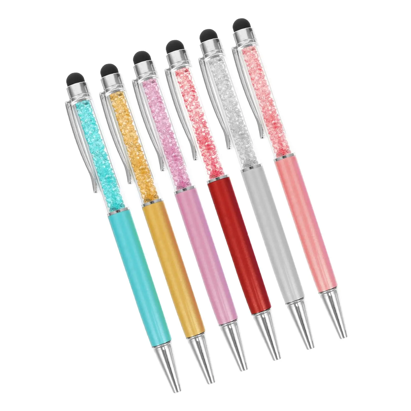 

6 Pcs Crystal Stylus Metal Ball Handwriting Capacitive Multifunctional Portable Easy Use Phone PC