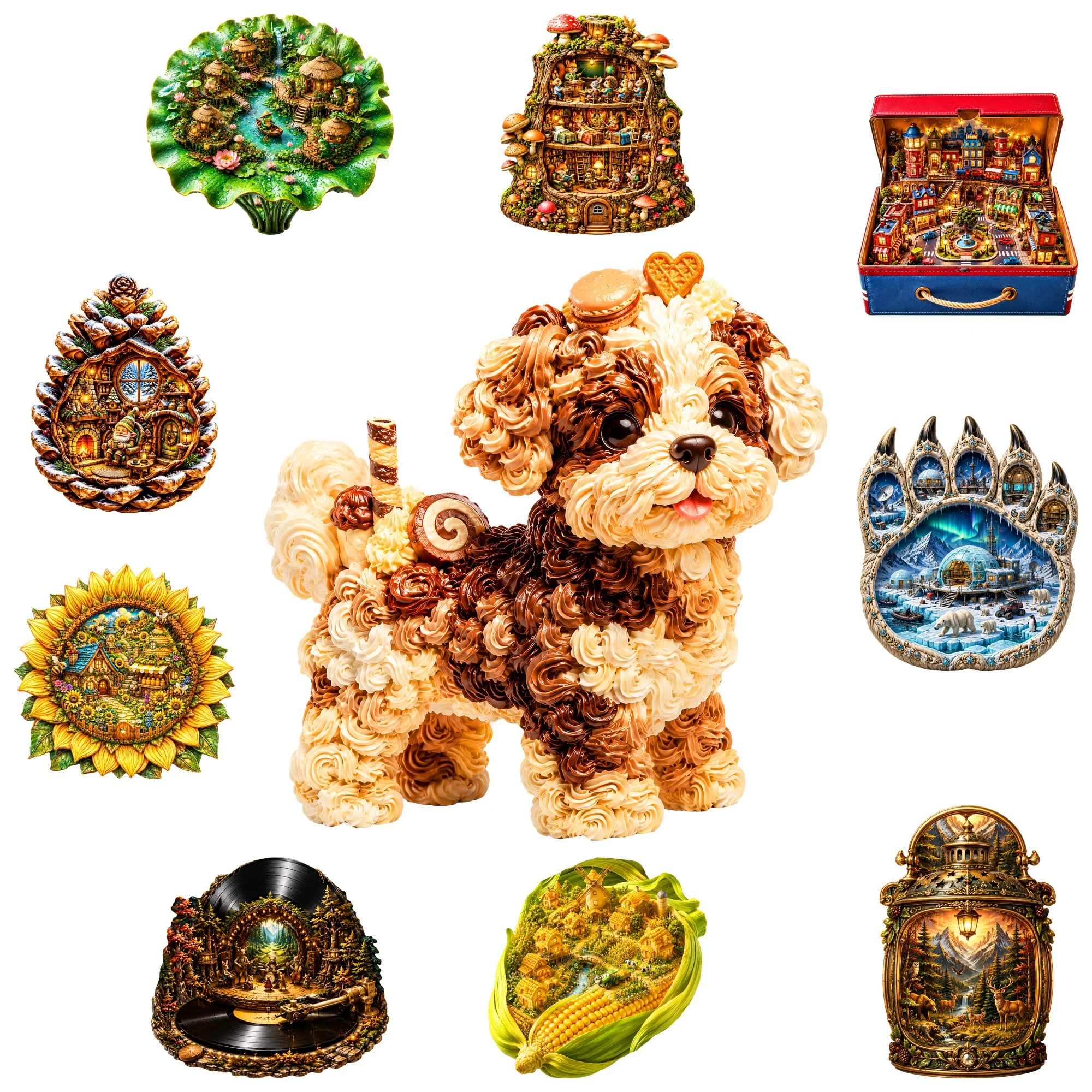 Adorable Curly Haired Puppy Flat Wooden Puzzle Puzzle Game Toy Animal Jigsaw Puzzle Special Occasion Gift Toy For Teen Kid