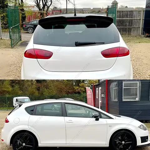 Bakre takspoiler för Seat Leon MK2 1P Leon 2 Tsi Tdi 4-dörrars halvkombi 2009-2012 Facelift bagageutrymme bak bak vinge karosserikit trimning 6 best sales Seat Leon 1p spoiler - №1