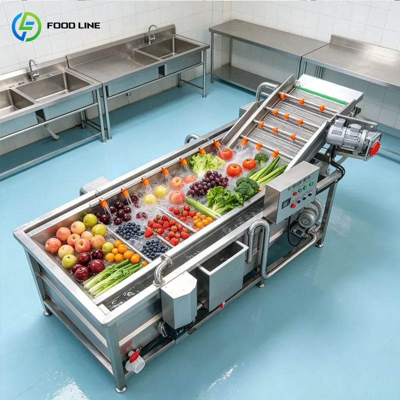 Fruit Vegetable Washing Machine Automatic Bubble Washer For Tomato Grape Apple Cleaning Customized