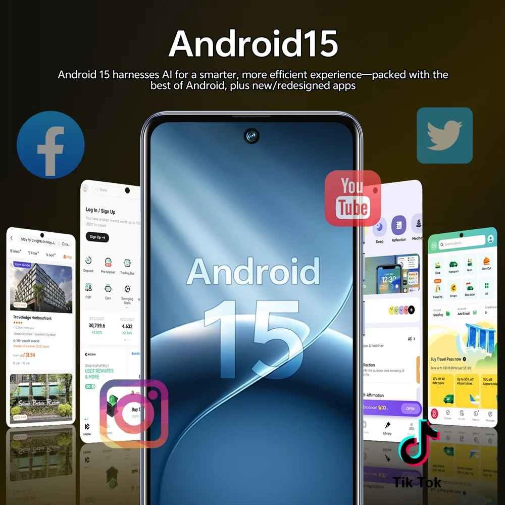 K-Touch Smartphone 5G C27 Ultra Mobile Phones Android Cell Phone Face Unlock 22GB+2TB Smartphone 7.3inch HD 5G Dual SIM 8000mAh Battery Mobile Phone