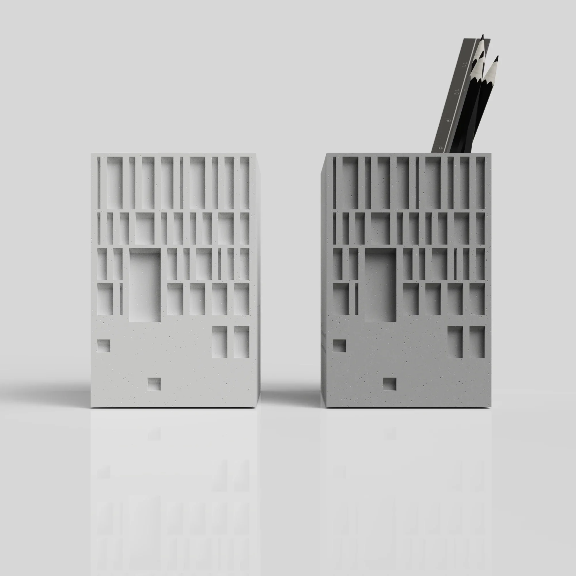 Moneo|Murcia City Hall|Cement Simple Creative Building Pen Holder Multi-Functional Stationery Storage