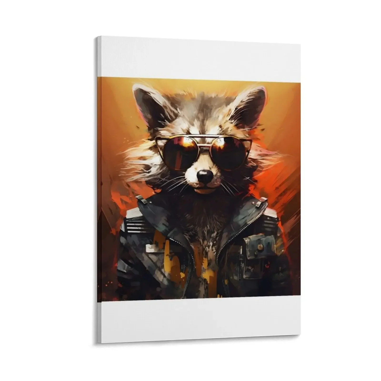 

Raccoon Stream Punk with Sunglasses Canvas Painting ornaments for home home decors accessories Home decoration Decoration wall