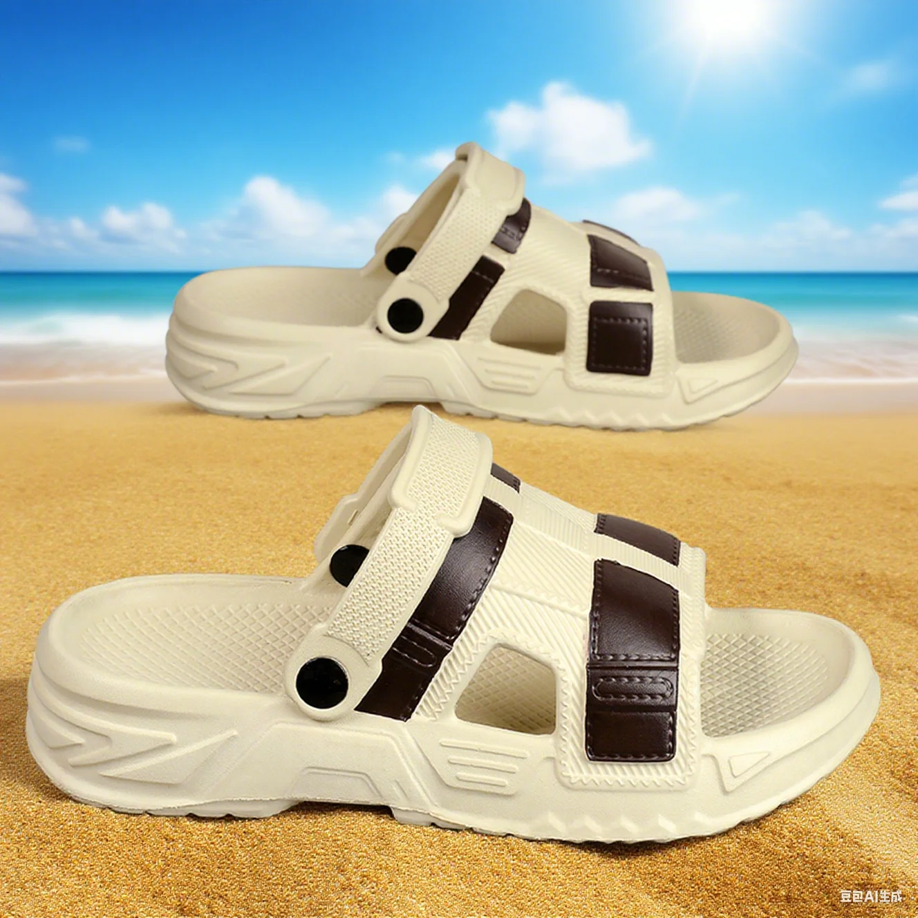 

Oversized slippers men's wear wear-resistant pedal thick-sole sandals men's outdoor driving beach sports sandals