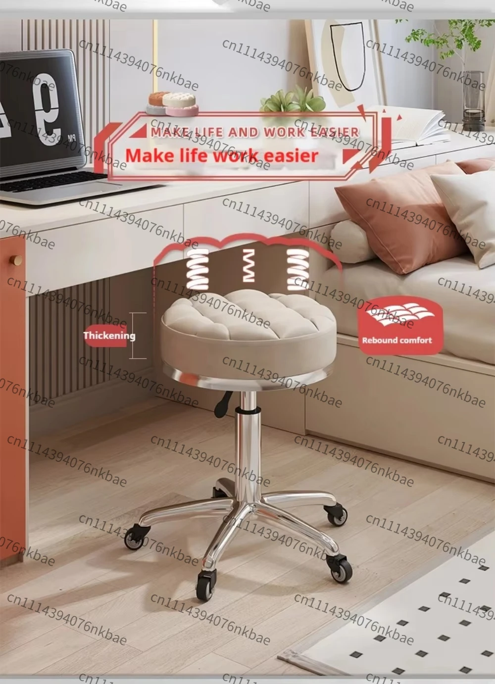 Vintage Folding Portable Barber Chair, Hair Stylist Salon Chair for Barbershop Cosmetology Small Workstation