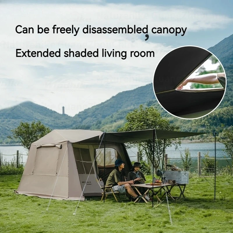 One Touch Tent Hut Automatic Tent for 4-8 People Family Camping UPF11000+ Waterproof 150D Black Coated