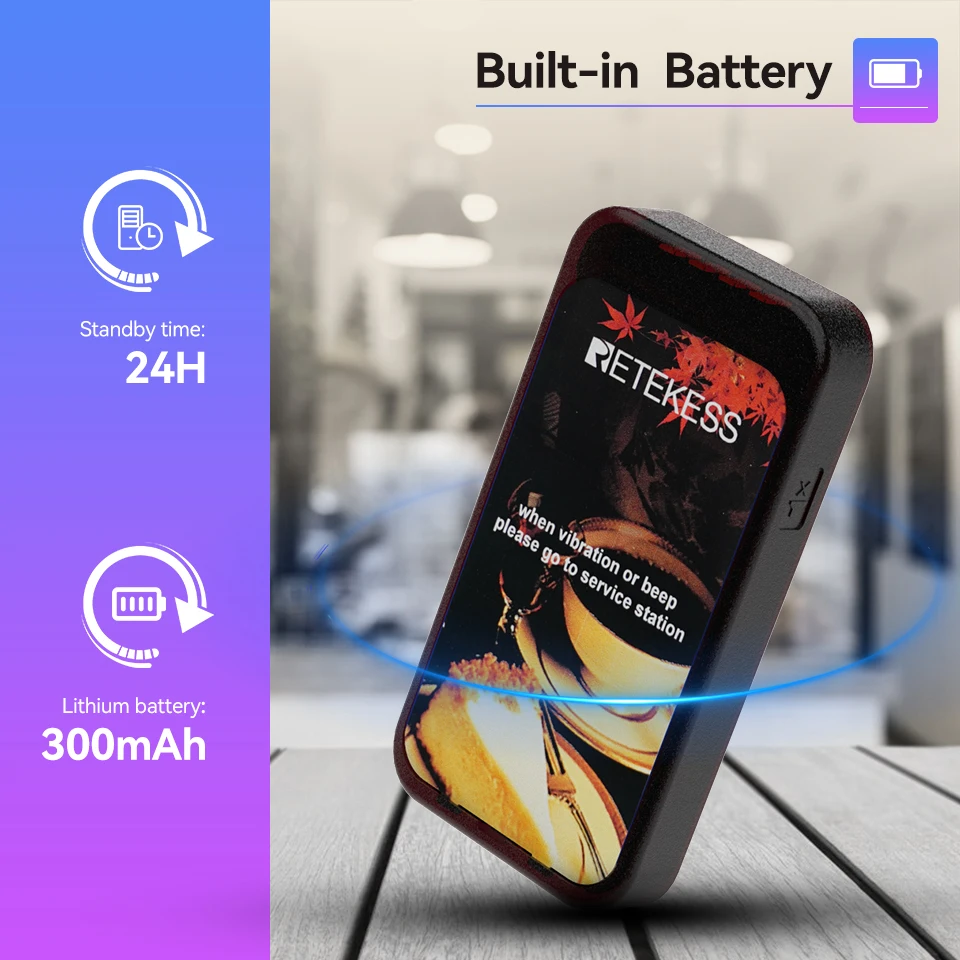 RETEKESS TD177 Restaurant-Pager-Rufsystem: Vibrations- und Klingel-Empfänger für Food Trucks, Cafés, Bars, Clubs und Gäste-Warteschlangen – Detail 13