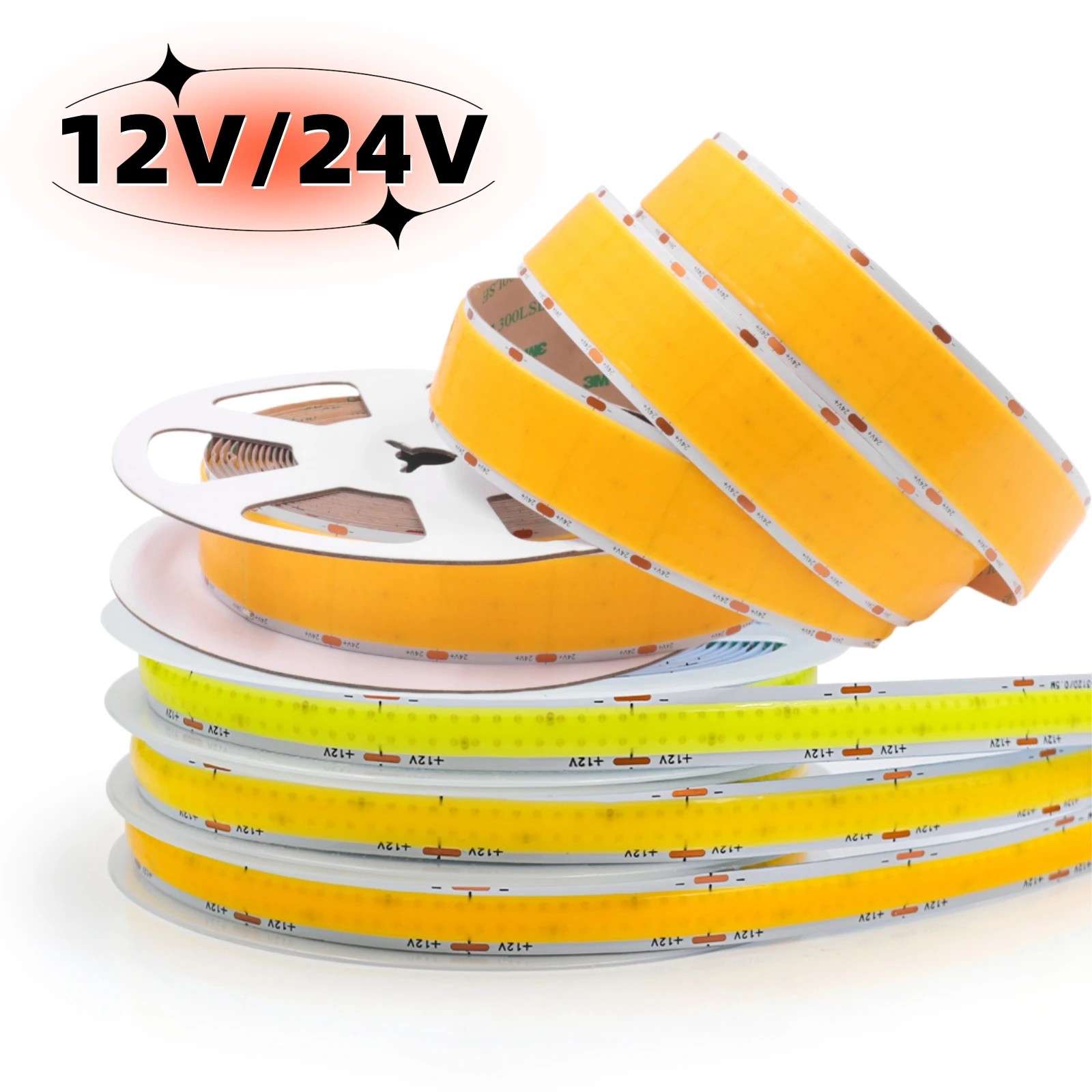 

Ultra Bright COB LED Strip Light 24V Five Rows 1600LEDs/m Dimmable Linear Lighting Double Rows 600LEDs RA90 3000K 4000K 6500K