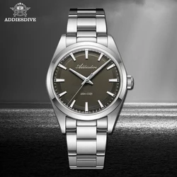 ADDIESDIVE Top Brand Mens Quartz Watches Stainless Steel BGW9 Luminous 10Bar Waterproof Bubble Mirror Glass Classic AD2066 Watch