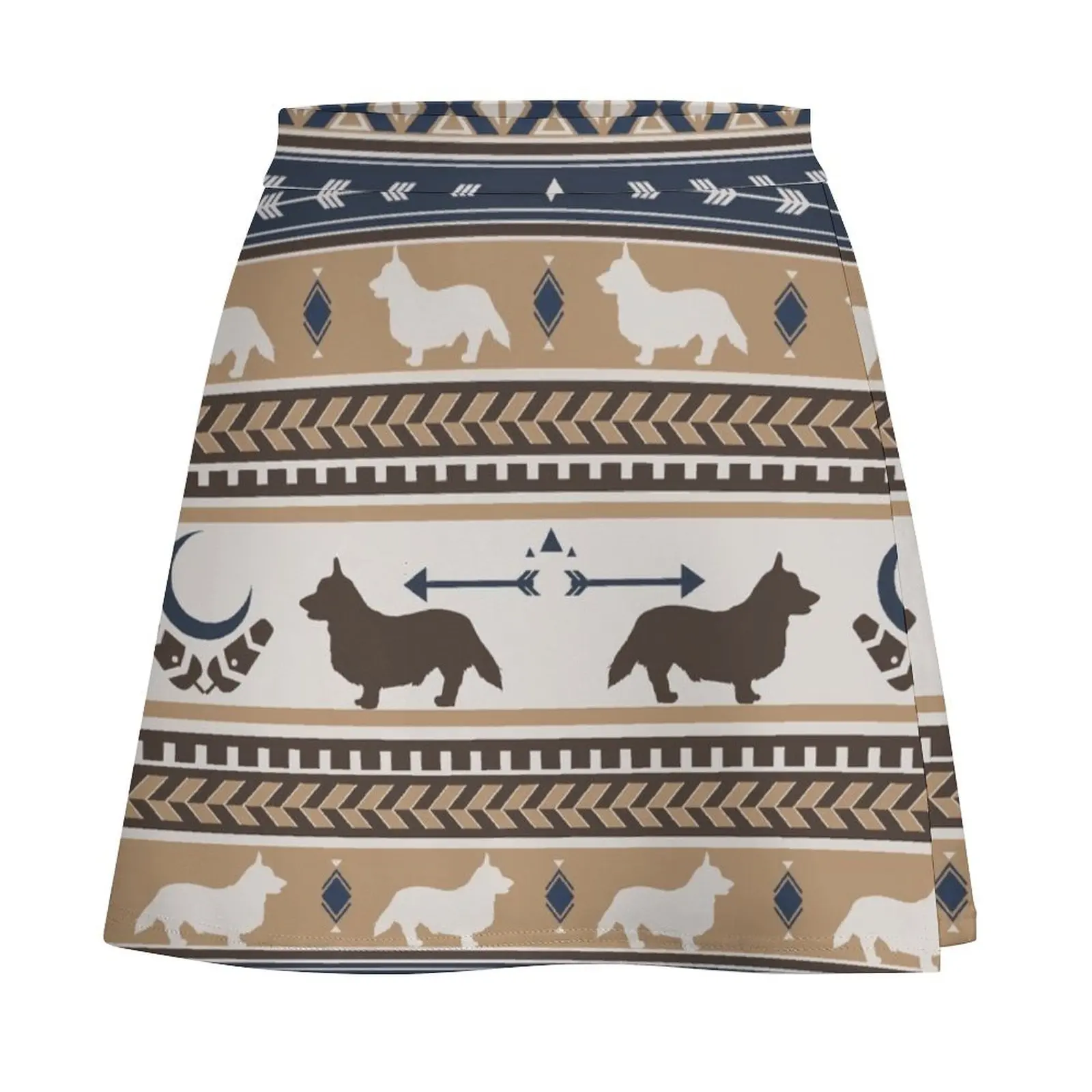 Boho dogs Corgi tan Mini Skirt women's summer clothing 2025 Korean skirts