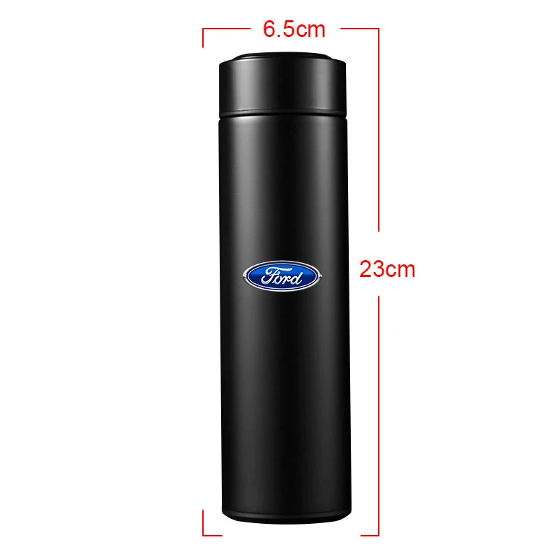 500ml Portable Car Logo Intelligent Stainless Steel Thermos Bottle For Ford Mondeo Focus Mk2 Mk3 Mk7 Fiesta Escape Kuga Ecosport