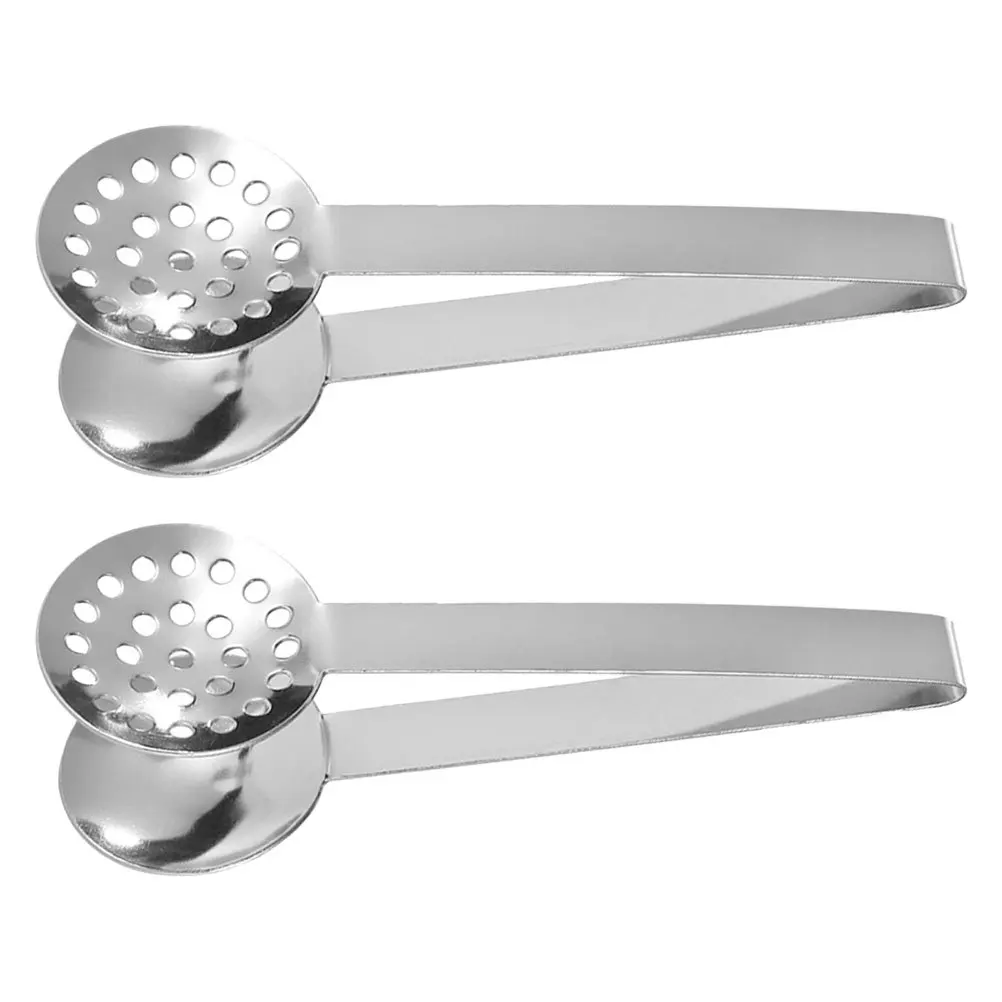 

2pcs Stainless Steel Tea Tongs Multifunctional Kitchen Tongs For Tea Leaves Ice Cubes Sugar Desserts Appetizer Serving Tool