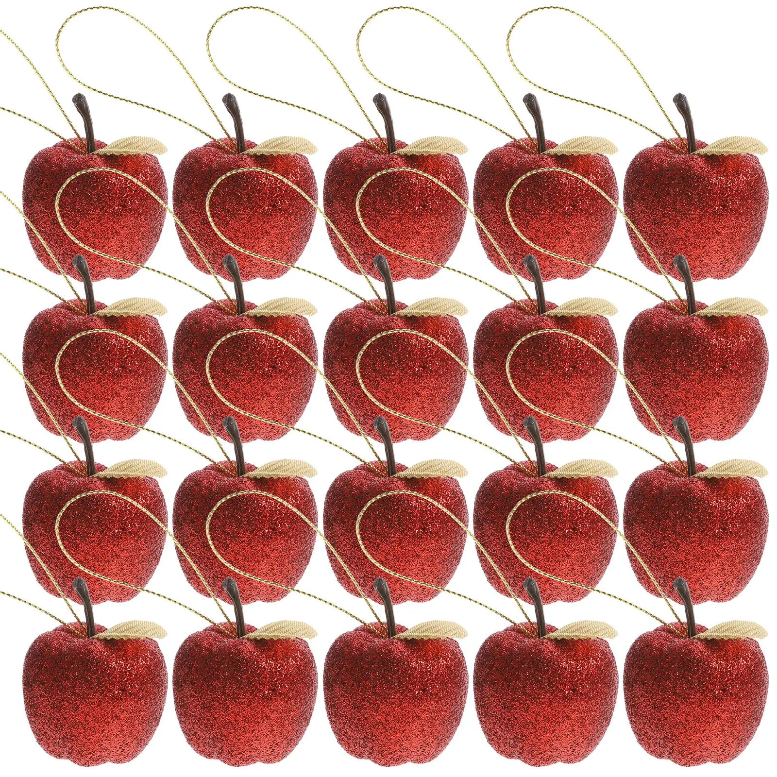 20Pcs Christmas Tree Apple Shaped Hanging Ornaments Xmas  Decoration Christmas Tree Decoration Christmas Party Supplies