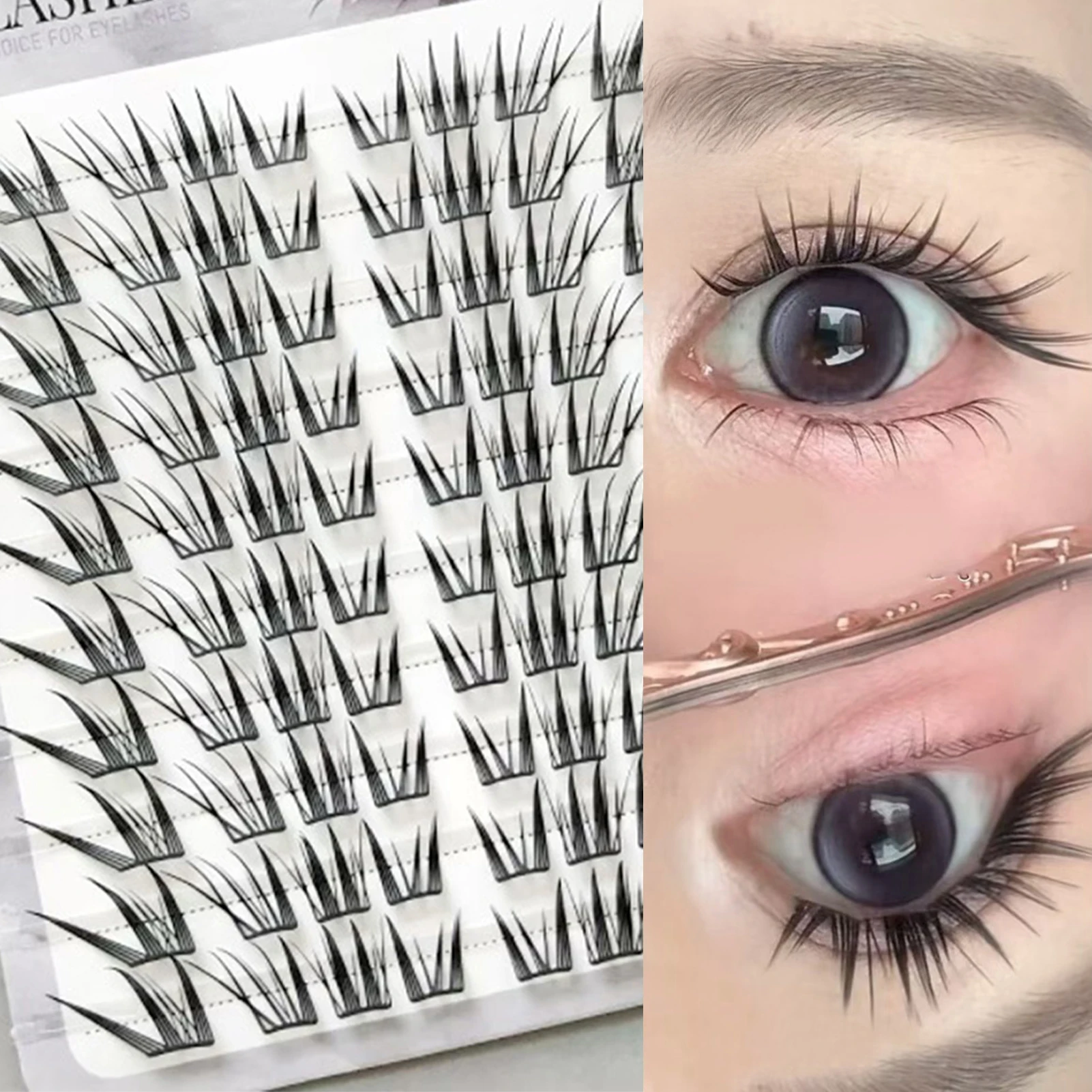 Fluffy Lazy Cat Comic False Eyelashes Korean Style Natural Look Curling Diy Eyelash Extensions For Women Daily Makeup & Party