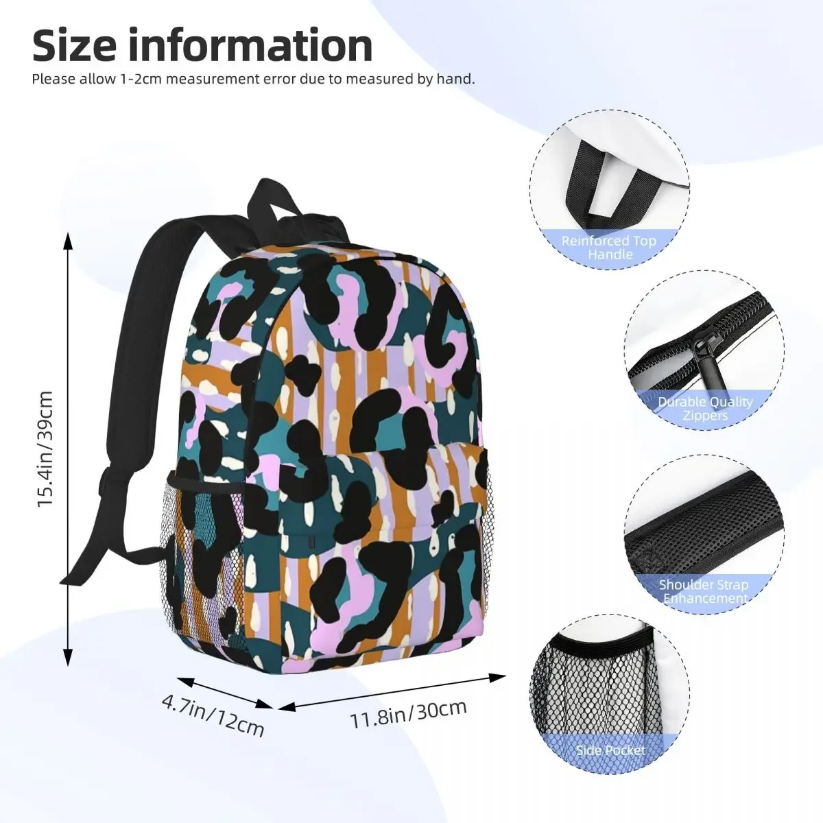 Ann abstrato animal impressão mochilas adolescente bookbag dos desenhos animados estudantes sacos de escola viagem bolsa ombro grande capacidade