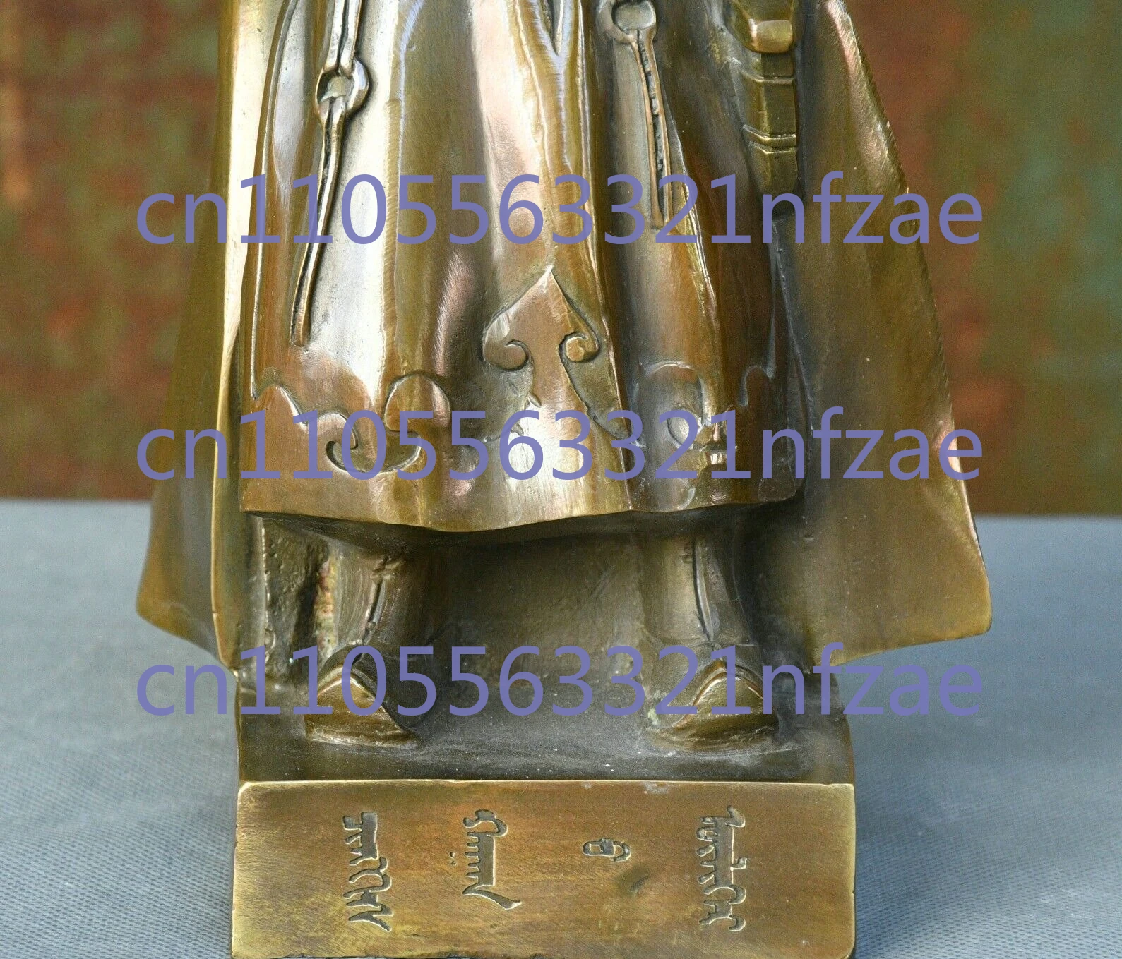 12 "الصين البرونزية النحاس جنكيز خان جينغهيز خان تيموجين قائد بطل تمثال