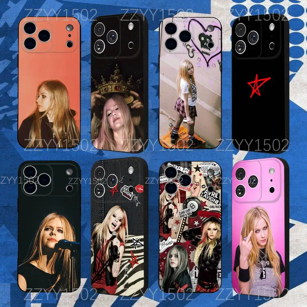 

Singer Avril Lavigne Rock Phone Case For iPhone 17,16,15,14,13,12,Pro,Max,Plus,E,SE4,Air,Mini Black Funda Shell