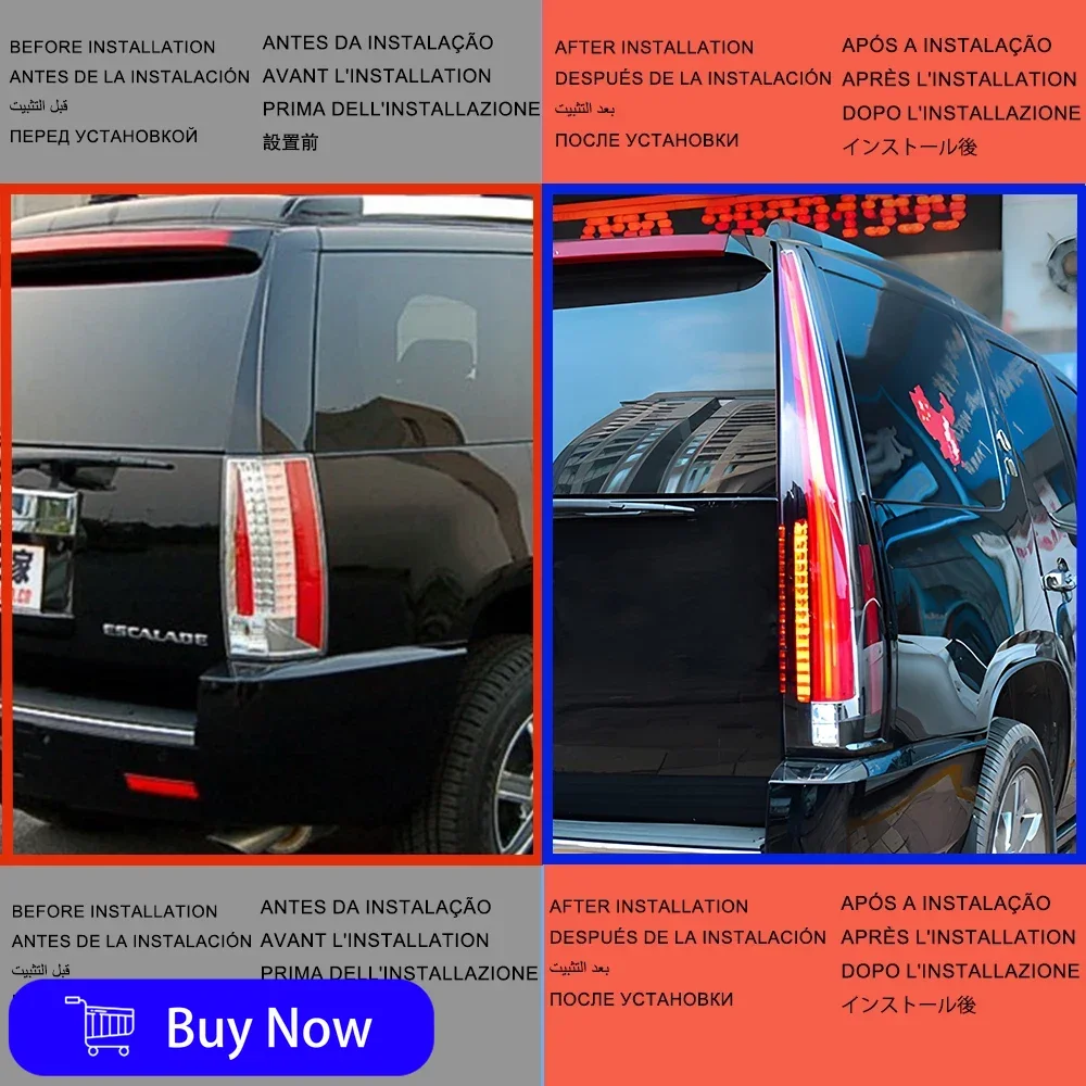 For Cadillac Escalade 2007-2014 Car Back Lamps Factory High Quality LED Taillights Assembly Dynamic Turn Signal Accessories