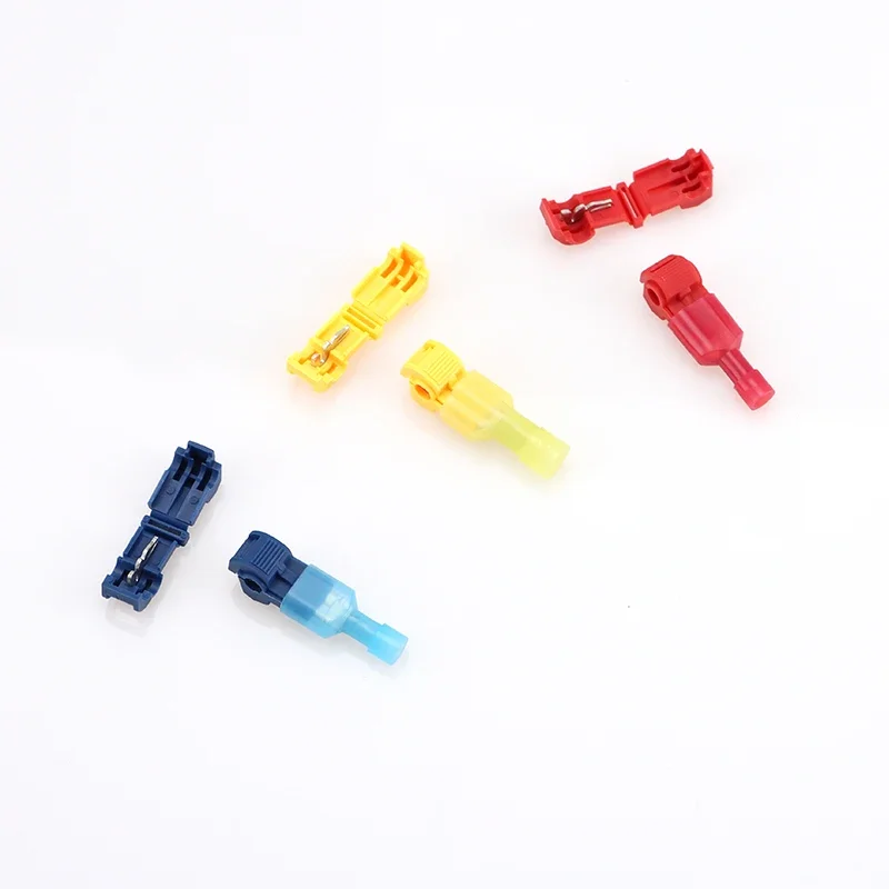 60 PCS T-Type Crimp Terminal Block Electric Wire Connectors Cable Connectors Bag/Box Electrical Terminal Block for Wiring Projec