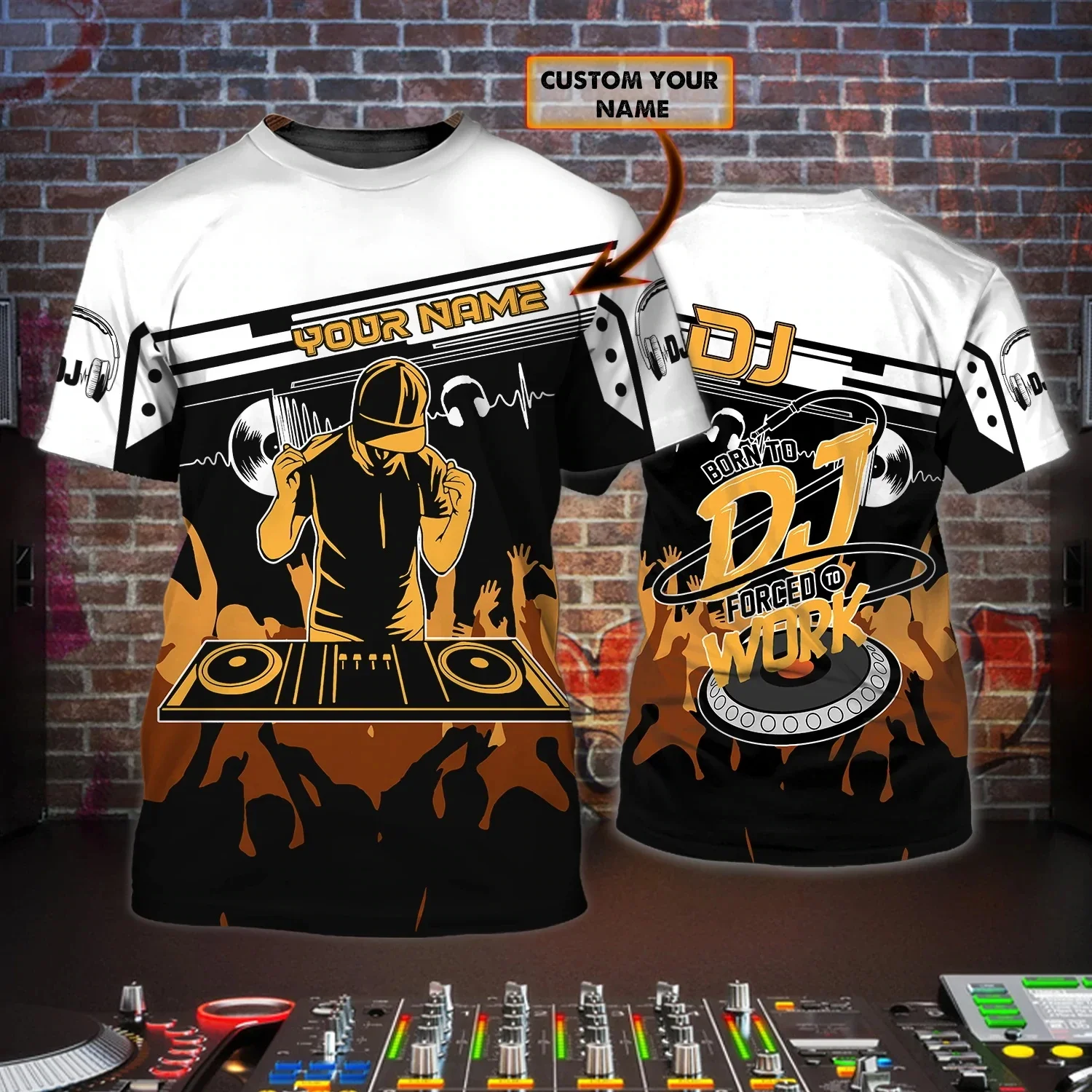 

Newest Summer Men's T-shirt DJ Live Personalized Name 3D Printed Unisex t shirt Hip Hop Tops EDM Music Festival Clothing DW143