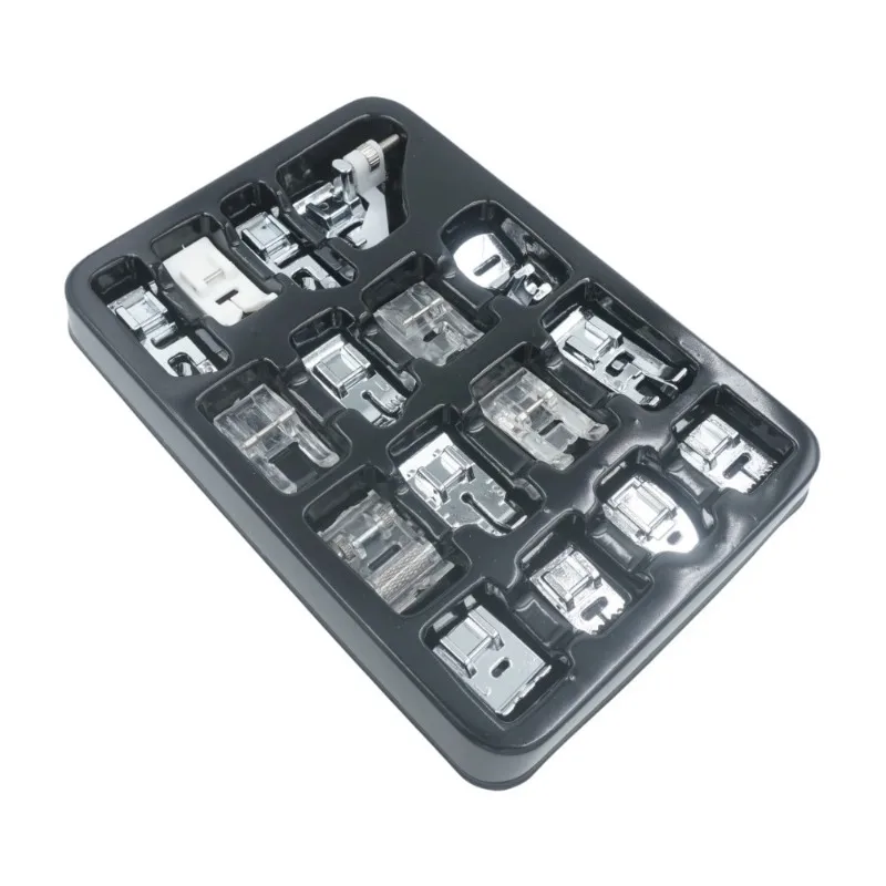 16pcs Universal Sewing Machine Presser Feet Kit with Snap-On Adapter and Storage Case view 5