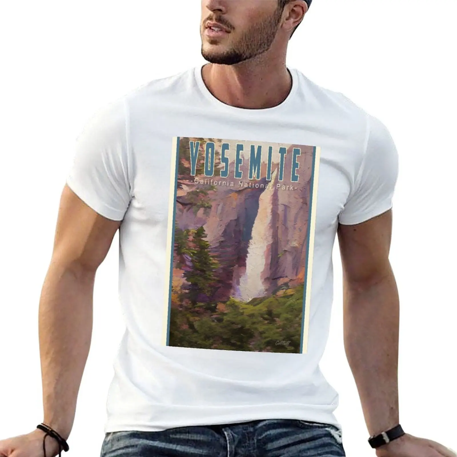 Waterfall Adventure California Travel Yosemite National Park T-Shirt croswit shirt man Louboutins mens t shirts