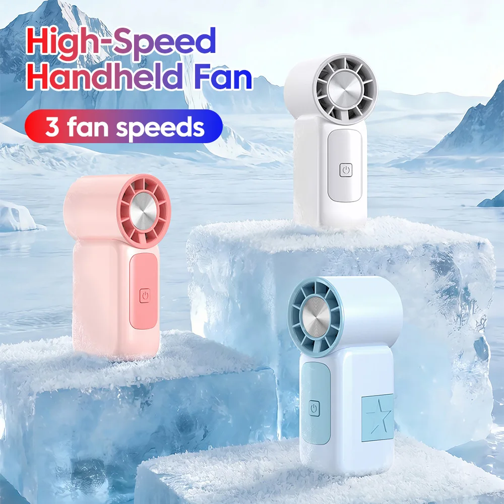 Mini Portable Pocket Handheld Fan High Speed Powerful Handheld Fan Third Gear Speeds Type C Charging Small Fan