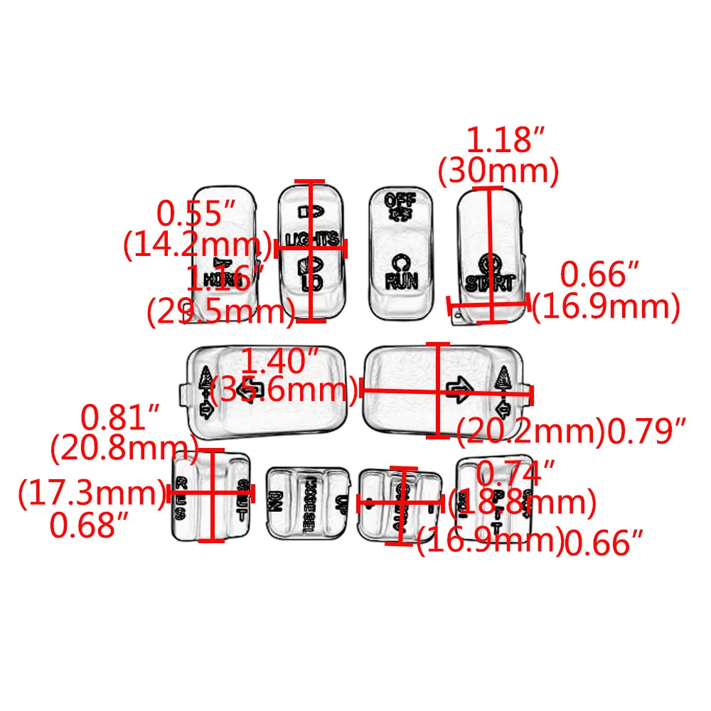 10 Pcs Motorcycle Hand Control Switch Housing Buttons Caps For Harley Touring Road King Electra Road Glide FLHTCU FLTR