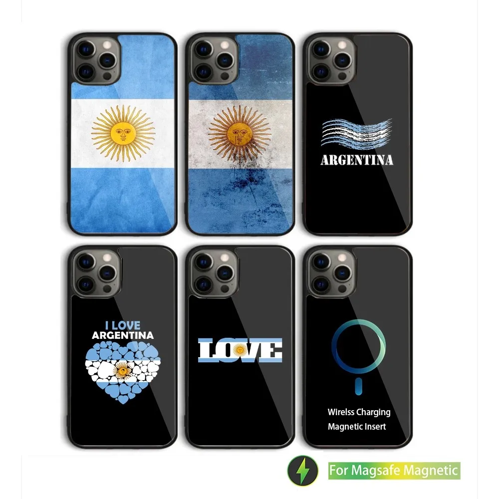 

Argentina Flag Phone Case For iPhone 16,15,14,13,12,11,Plus,Pro,Max Mini Magsafe Magnetic Wireless Charging