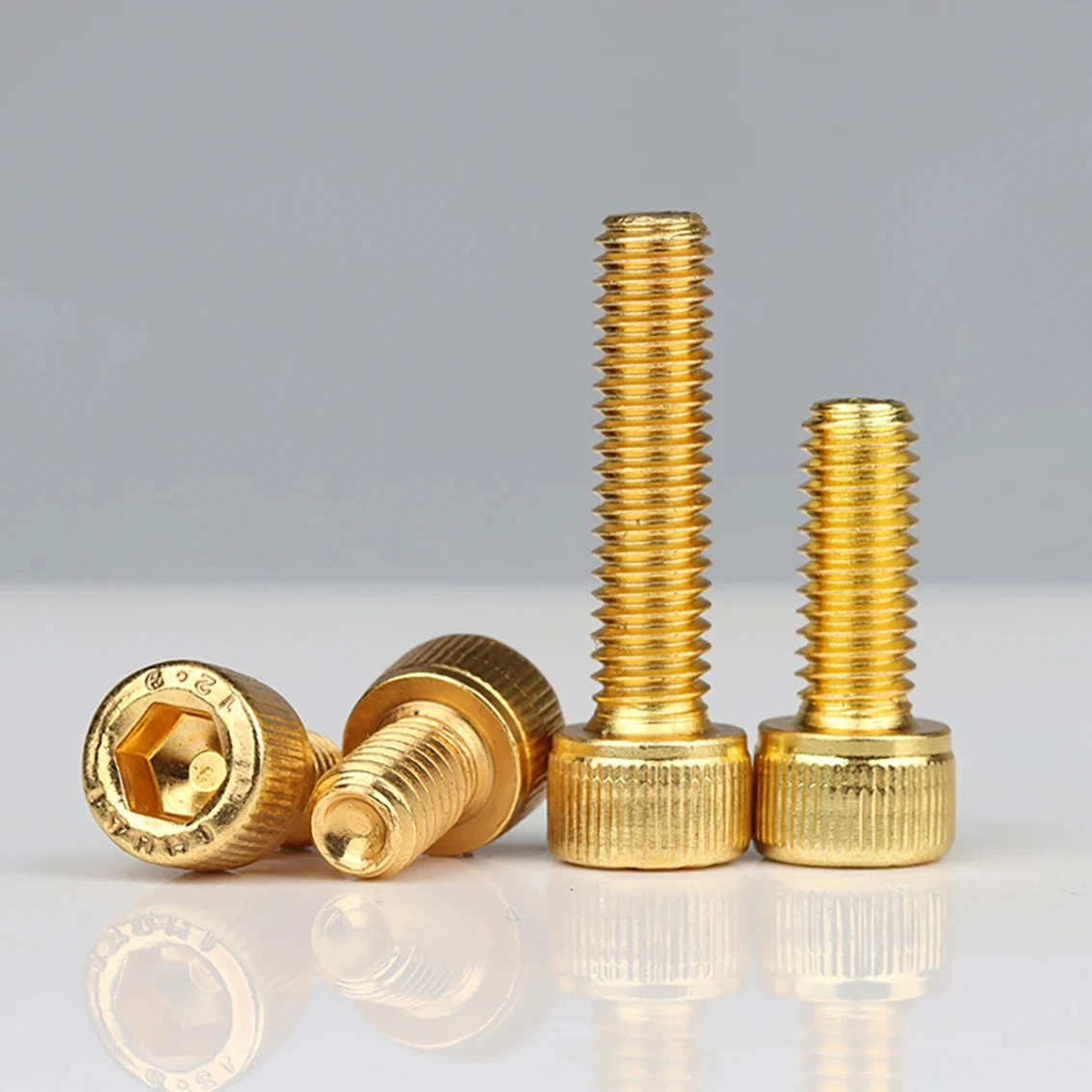 5-10Pcs 12.9 Grade Titanium Plated Gold Round button Head Plating Titanium Golden Colour Hex Socket Screw For Modified And DIY