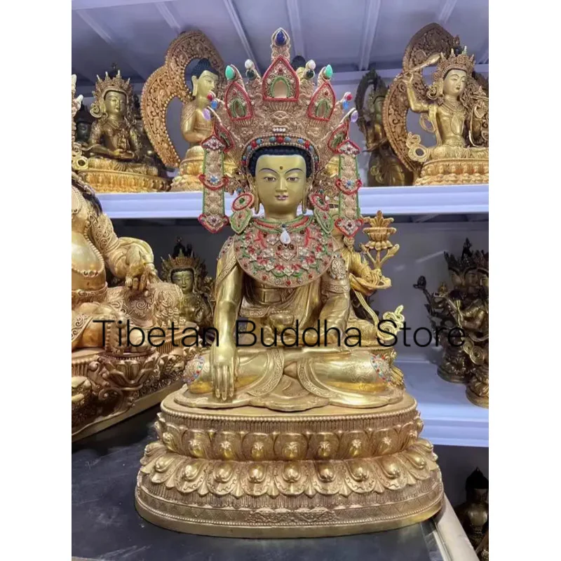 50cm Jue Wo Buddha Pure Copper Gilded Dazhao Si Same Style Shakyamuni Buddha Statue One Foot Five Shakyamuni Equal Body Statue