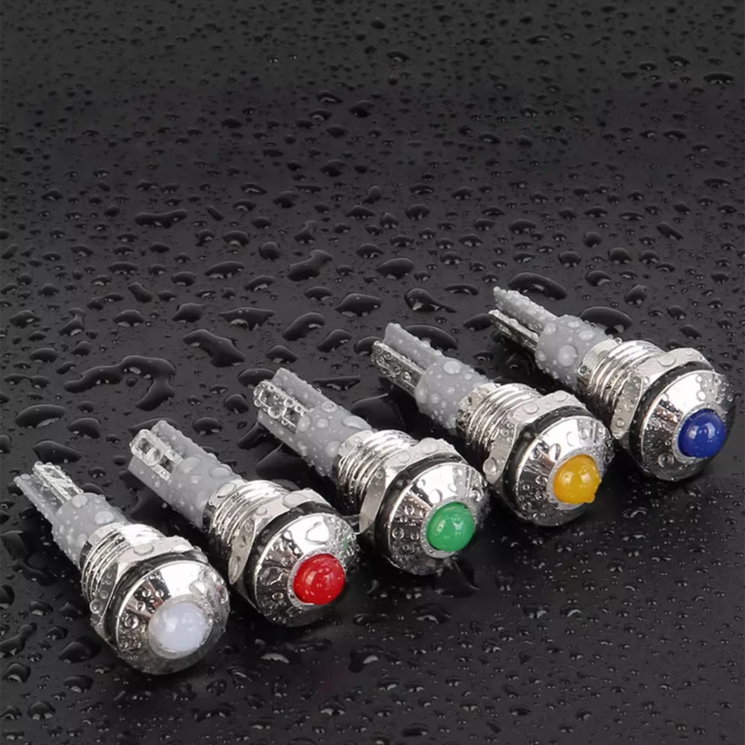 

20PCS/Lot 10MM Mini LED Indicator Light 3~220V Ball/Flat Surface Metal Signal Pilot Lamp IP65 Waterproof with 2Pin Terminal
