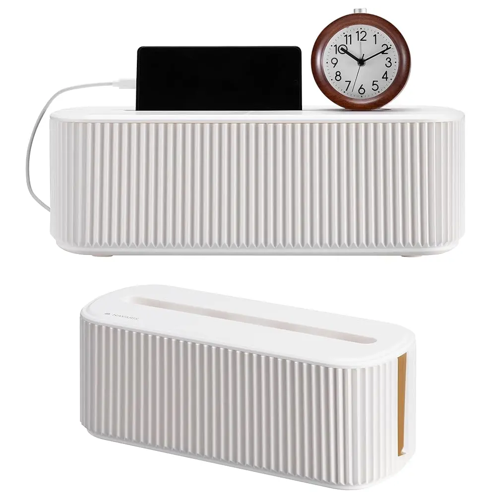 

Коробки для кабелей с ребристой поверхностью - Стильный органайзер для проводов - Коробка для скрытия кабелей - Коробка для хранения удлинителей - для D