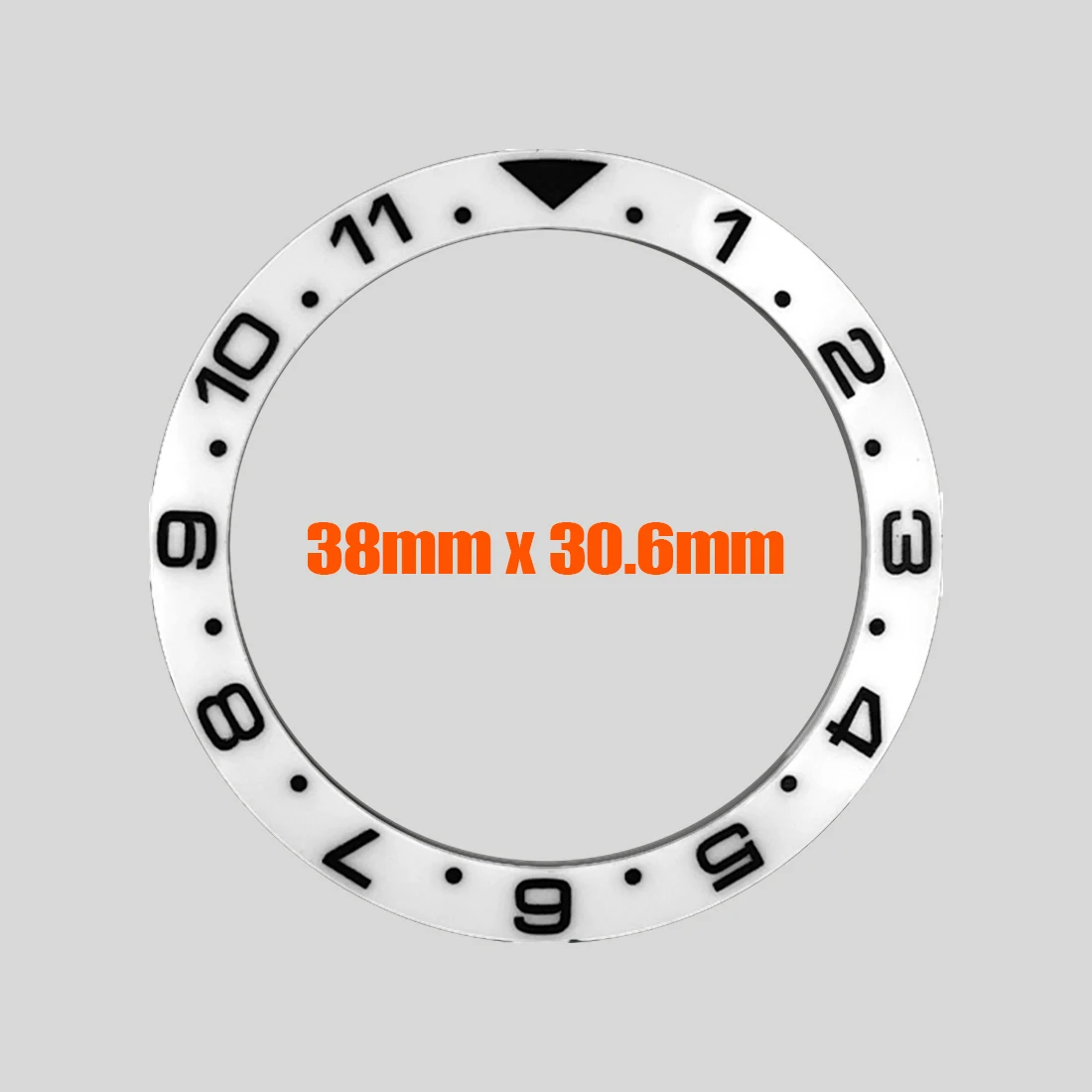 Inserto de bisel de cerámica curvado GMT de 38mm 1-12 apto para caja de reloj SUB GMT NH35 NH36 caja de reloj 38x30,6mm piezas de anillo de inserción de bisel