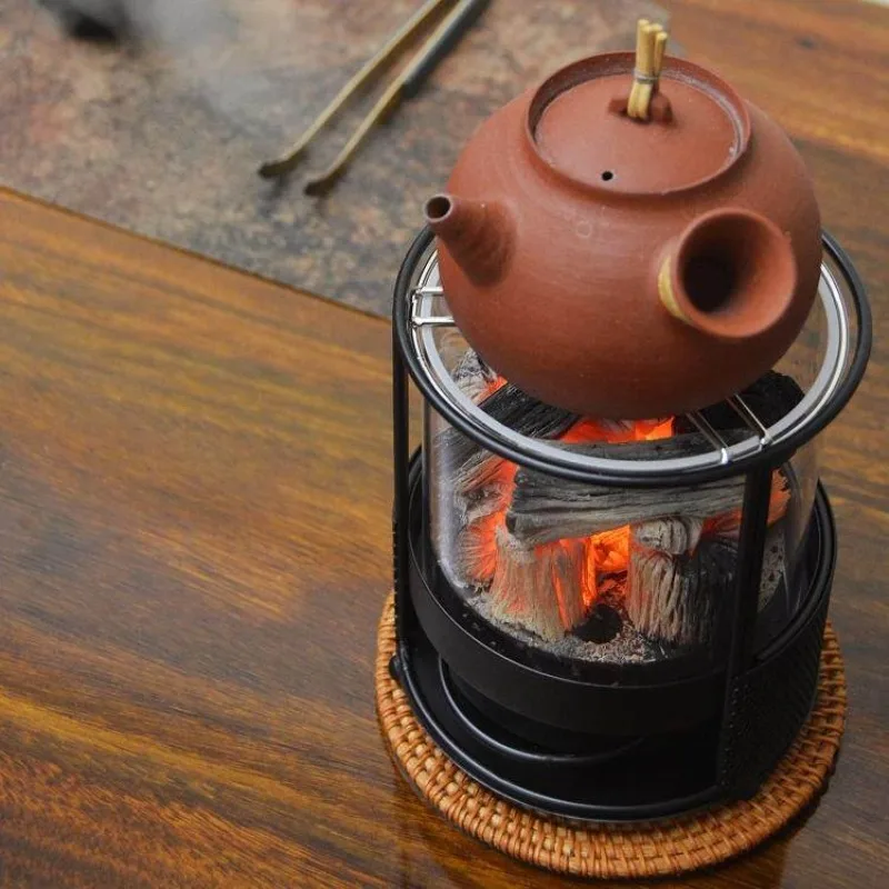 Portable Charcoal Burner Transparent & Thick Iron Mini Stove Outdoor Tea Cooking BBQ & Heating Fire Pit