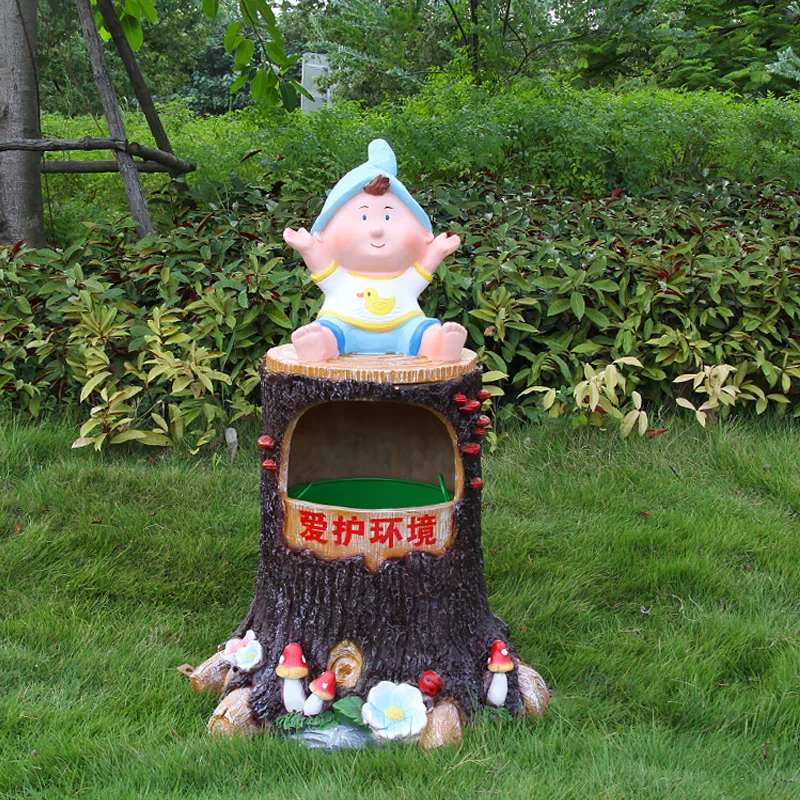 Cartoon animals, environmental protection tree stumps, trash cans, fiberglass sculptures, garden ornaments, scenic ornaments