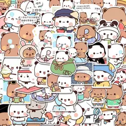 120pcs/Set Bubu And Dudu Panda Bear Sticker Waterproof Cartoon Bear and Panda Sticker Toys