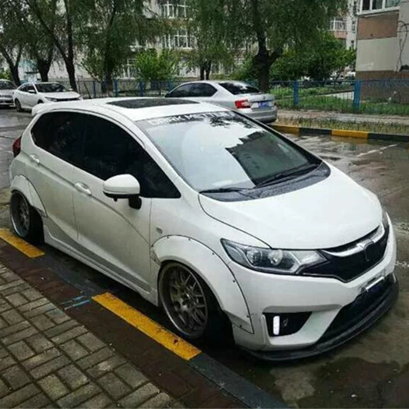 For GK5 Car Wide Body Surrounded Honda Fit JAZZ Side Splitter Diffuser Lips Refit Accessories 2014-2018 Year